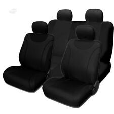 For Kia New Sleek Black Flat Cloth Front And Rear Car Seat Covers Set