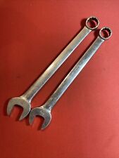Snap-on Tools 12-point Sae Combination Wrench Lot 2 Used Oex22 Oex24