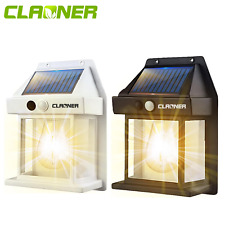 Claoner Solar Wall Light Outdoor Motion Sensor Fixture Lantern Led Security Lamp