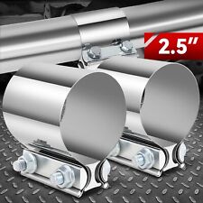2pcs 2.5 T304 Stainless Steel Butt Joint Band Muffler Exhaust Pipe Clamp Sleeve