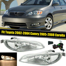 Pair Clear Fog Light Lamp For Toyota 2002-2004 Camry 2005-2008 Corolla W Wiring