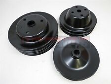 Sbc Small Block Chevy Black Swp Shortwater Pump Pulley 23 Groove Power Steering