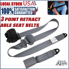 1set 3-point Retractable Adjustable Safety Seat Belt Straps Car Vehicle Belt Kit