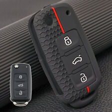 Flip Car Key Fob Remote Case Cover 3-button For Vw Transporter Golf Mk6 Cab Plus
