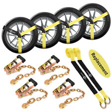 4 Pack Tie Down System Chain Ends For Car Hauler Carrier Tow Truck Tire Straps