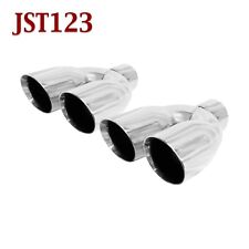 Jst123 Pair 2.5 Stainless Dual Exhaust Tips 2 12 Inlet 3 12 X 8 Outlet