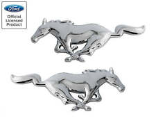 Ford Mustang Running Horse Pony 4 Chrome Fender Door Trunk Dash Emblems Pair