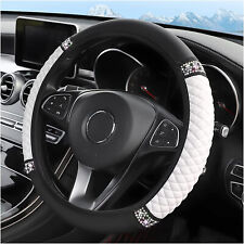 Bling Soft Leather Car Steering Wheel Cover Non-slip Heat And Cold Protector