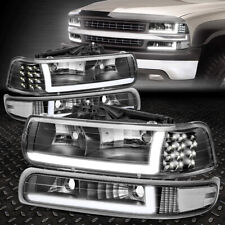 Led Drlfor 99-02 Chevy Silverado 1500 2500 Hd Headlightbumper Lamps Black