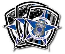 3x Thin Blue Line Lives Matter Decal Sticker Support Law Enforcement Car Truck