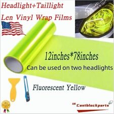 12x78 Headlight Taillamp Fluorescent Yellow Lens Vinyl Protection Wrap Film