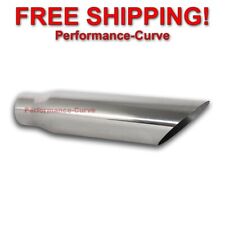 Stainless Steel Polished Exhaust Tip Angle Cut 3 Inlet - 4 Outlet - 18 Long