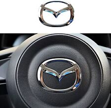 Chrome Silver Car Steering Wheel Emblem Logo Badge For Mazda 3 6 Cx-3 Cx-5 Cx-9
