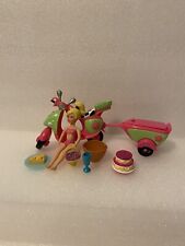 2002 Polly Pocket Snacktime Scooter Tow Cart Pink Vehicle Doll Vintage