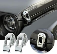 Chrome Hood Latch Lock Catch Brackets Cover For Jeep Wrangler Jl Jlu Jt Parts P