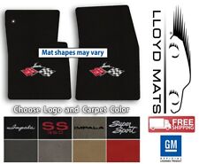 1958-1978 Impala Classic Loop Carpet Front Floor Mats - Choose Color Logo