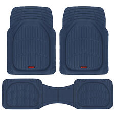 Cobalt Blue Deep Dish Rubber Car Floor Mats For Auto 3pc All Weather Liners