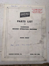 Hardinge Service Parts List Manual Catalog Second Operation Machines Dsm59