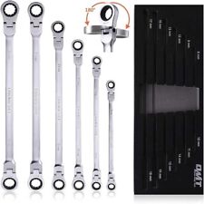 6-piece Metric 8mm-19mm Extra Long Gear Ratcheting Wrench Set Xl Extended Handle