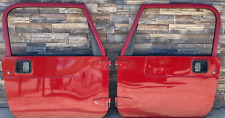 Jeep Wrangler Tj 97-06 Oem Full Hard Doors Pair Flame Red Pr4 W Panels Cc