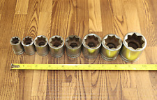 Snap-on 12 Drive 8 Pc Sae 8 Point Double Square Socket Lot Read