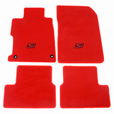 Fit 12-13 Honda Civic 2dr Coupe Red Nylon Floor Mats Carpets Non Slip W Red Si