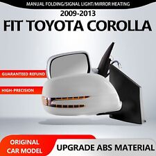 For 2009-2013 Toyota Corolla Side Mirrors Folding Pair White Led 5 Pins