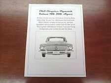 1963 Plymouth Valiant Factory Costdealer Sticker Pricing For Car Fact Options