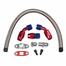 Stainless Braided Turbo Charger 17 Oil Feed Return Drain Line10an Fitting Kit
