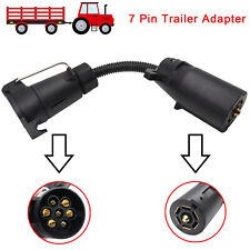 7 Way Blade To7 Pin Round Trailer Adapter Plug Socket Wiring Connector Rv Cars.