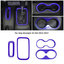 For Jeep Wrangler Jk 2011-17 Purple Parts 4pcs Cup Holder Trim Gear Shift Cover