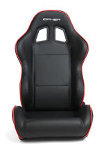 Cipher Auto Racing Seats -black Leatherette W Red Accent Piping - Pair