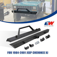 Front Rear Bumper Winch Mount Plate Set For 1984-2001 Jeep Cherokee Xj Black