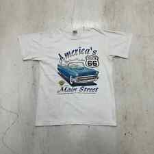Vintage 90s Americas Main Street Old School Car Hot Rod White T Shirt Large