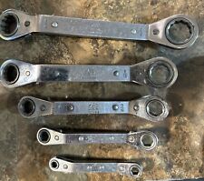 Mac Tools Sae 12- 6- Point Offset Ratcheting Wrench Set 5pc Usa Lot 62