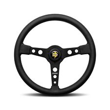 Momo Prototipo Steering Wheel - Top Quality Black Leather Black Spokes - 370mm
