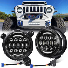 2x 9 Inch Halo Led Headlights For Jeep Wrangler Jl For Gladiator 2018 - 2022