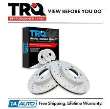 Trq Brake Rotor Performance Drilled Slotted G-coated Front Rh Lh Pair For Honda