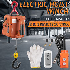 3in1 Portable Electric Hoist Winch 1100lbs Manualwiredwireless Remote Control