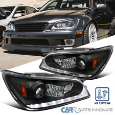 Black Fits 2001-2005 Lexus Is300 Led Strip Projector Headlights Lamps Leftright