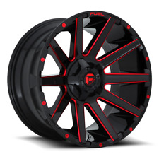 4 20x10 Fuel Gloss Black W Red Contra Wheel 5x114.3 5x127 For Jeep Toyota Gm