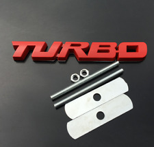 3d Red Metal Turbo T Car Auto Front Grill Grille Emblem Badge Decal Sticker