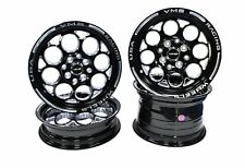 Vms Racing Front Rear Wheels Black Modulo Drag Pack 15x3.5 15x8 5x120.7 5x4.75