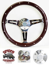 1965-1969 Ford Steering Wheel 14 Dark Mahogany Wood