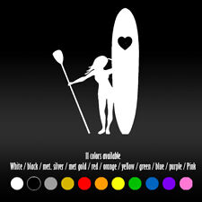 6 Girl Stand Up Paddle Boarding Heart Window Car Window Vinyl Decal Sticker