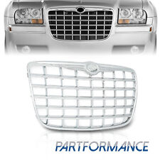 For 2005-2010 Chrysler 300 Front Grille Chrome Shell W Silver Insert Plastic
