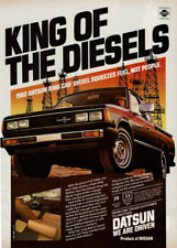 1982 Vintage Print Ad King Of The Diesels Datsun King Cab Nissan Squeezes Fuel