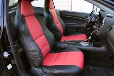 For Acura Rsx Iggee S.leather Custom Made Fit 2 Front Seat Covers Blackred