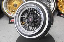 New 15x10 30 Spoke 5 Lug Wire Spoke Wheels Low Profile Whitewall Tires Set 4