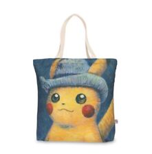 Pokemon X Van Gogh Museum Pikachu Grey Felt Hat Canvas Tote Bag New W Tags